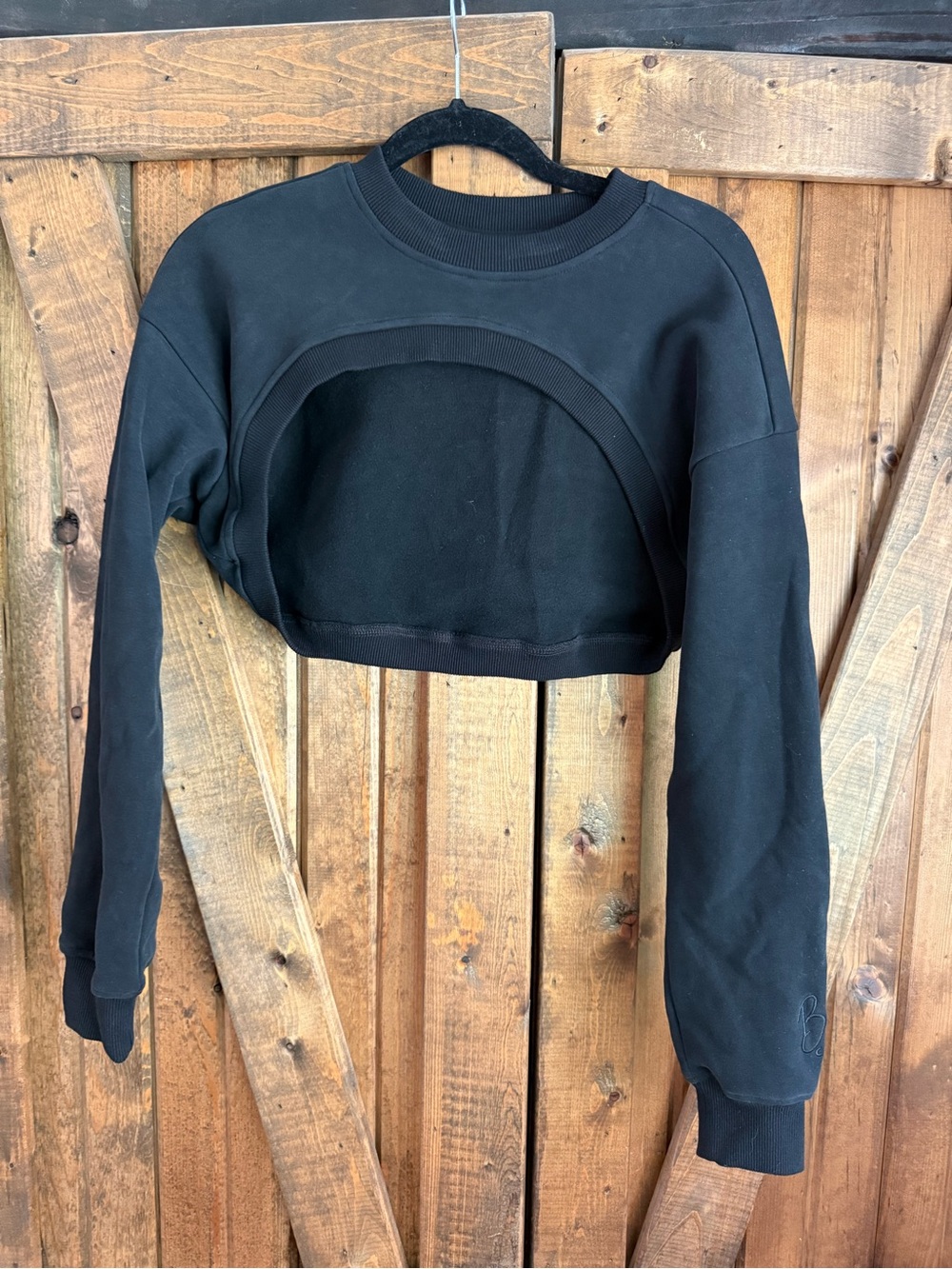 BuffBunny Black Cropped Crewneck Sweatshirt